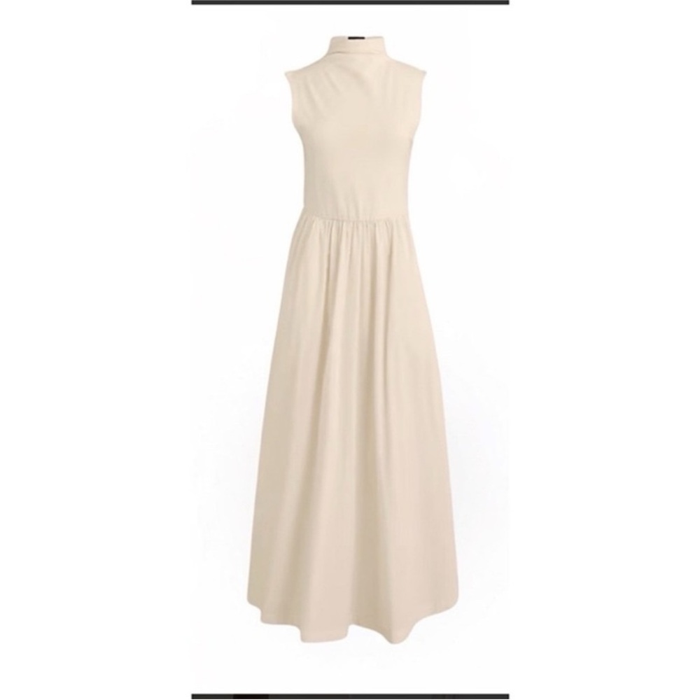 J. Crew Cream Mock Neck Maxi Dress